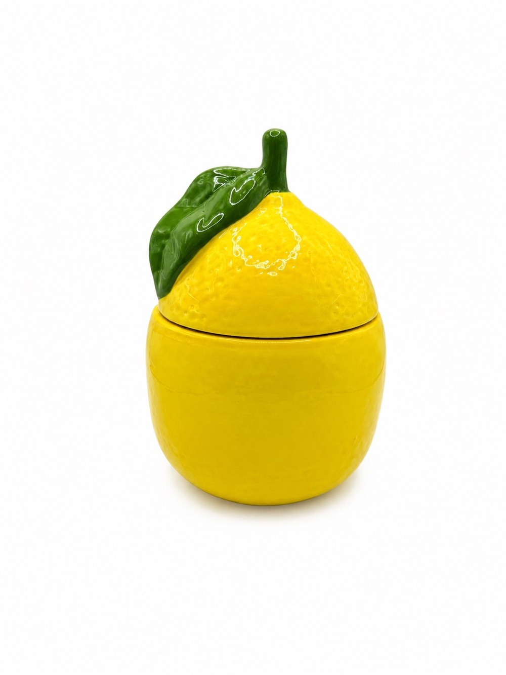 Festive Voice Lemon Ceramic Jar with Lid – Yellow Citrus Kitchen Décor 7.5”